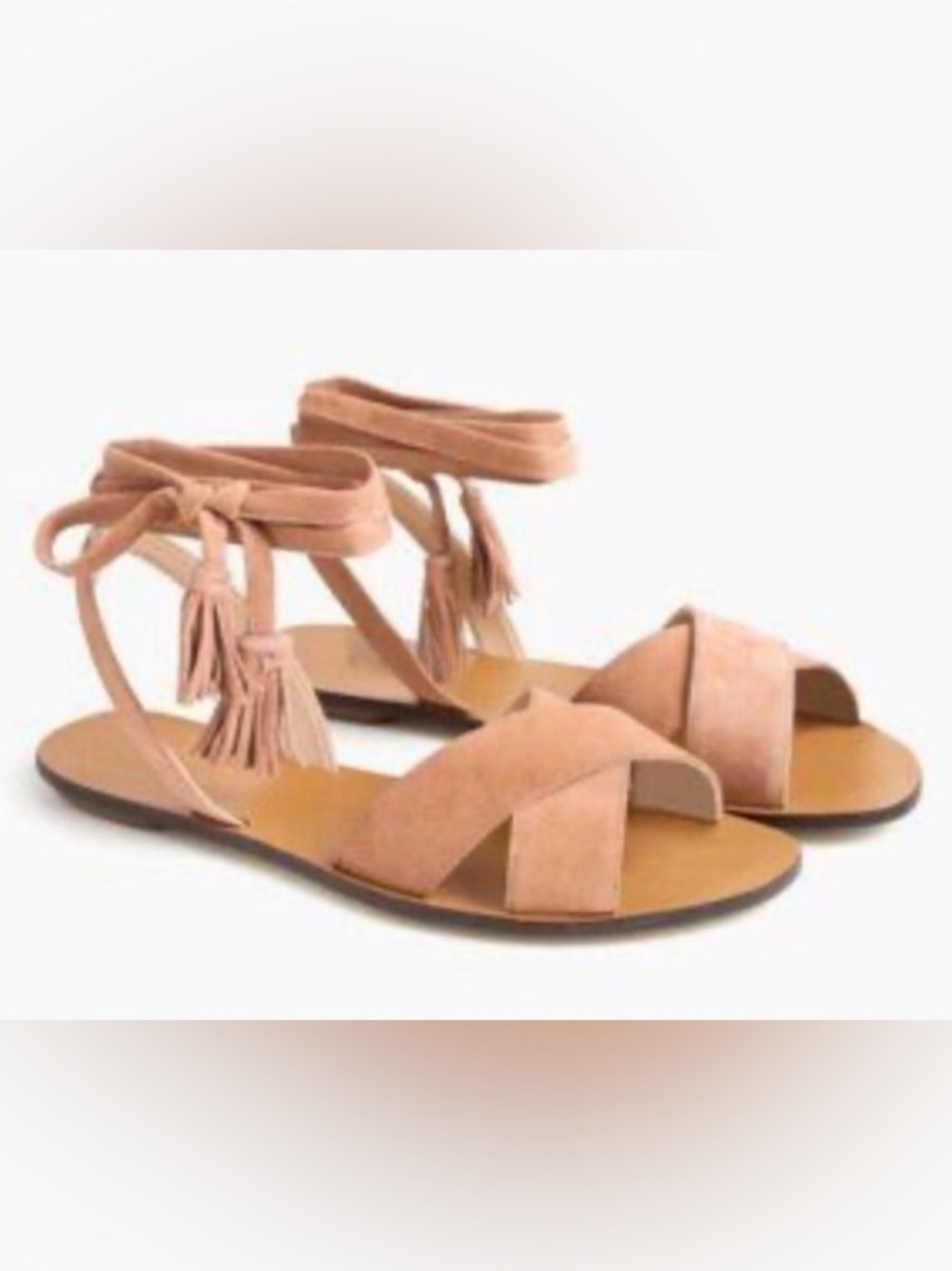 J. Crew Tan Suede Lace-Up Gladiator Sandals